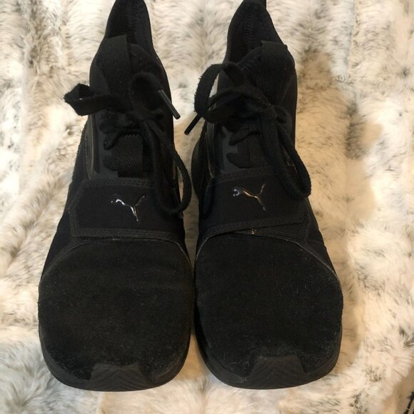 Puma Phenom Suede Training  Womens Black Sneakers Athletic Shoes 5.5 - Picture 3 of 16